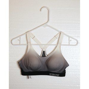 Victoria Sport Lightweight Sportsbra Black Gray fading to white 32A Like New!
